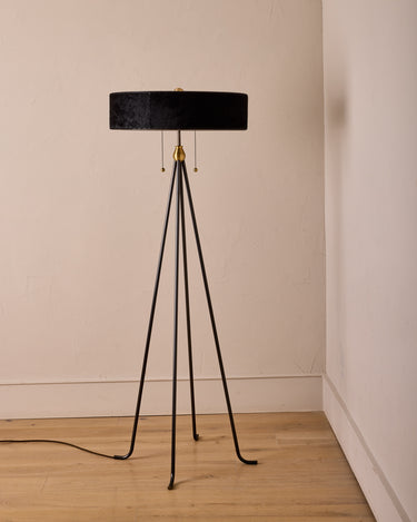 Robert True Ogden RTO Lighting Alina Floor Lamp - Black Natural Hid Leather#natural-hide-leather_black