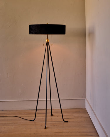 Robert True Ogden RTO Lighting Alina Floor Lamp - Black Natural Hid Leather#natural-hide-leather_black