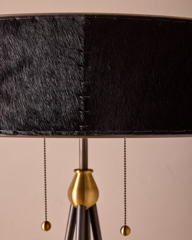 Robert True Ogden RTO Lighting Alina Floor Lamp - Black Natural Hid Leather#natural-hide-leather_black