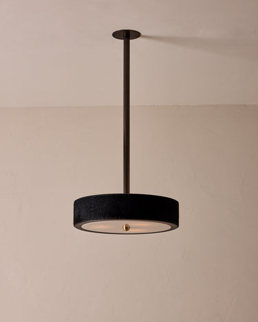 Robert True Ogden RTO Lighting Alina 18" Pendant - Black Natural Hid Leather#natural-hide-leather_black