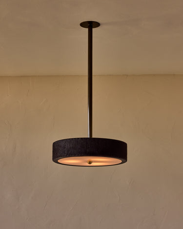 Robert True Ogden RTO Lighting Alina 18" Pendant - Black Natural Hid Leather#natural-hide-leather_black