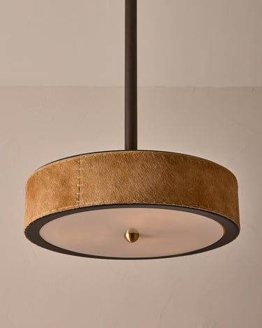 Robert True Ogden RTO Lighting Alina 18" Pendant - Oat Natural Hid Leather#natural-hide-leather_oat