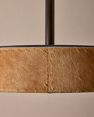 Robert True Ogden RTO Lighting Alina 18" Pendant - Oat Natural Hid Leather#natural-hide-leather_oat