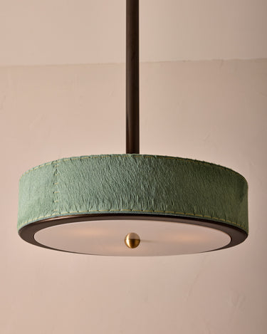 Robert True Ogden RTO Lighting Alina 18" Pendant - Seafoam Natural Hid Leather#natural-hide-leather_sea-foam