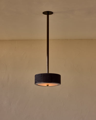 Robert True Ogden RTO Lighting Alina 12" Pendant - Black Natural Hid Leather#natural-hide-leather_black
