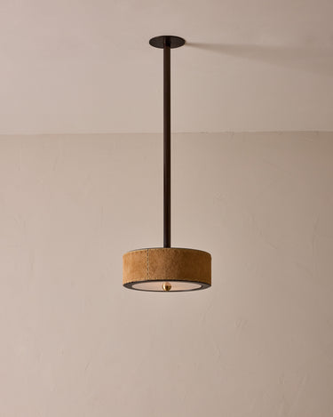 Robert True Ogden RTO Lighting Alina 12" Pendant - Oat Natural Hid Leather#natural-hide-leather_oat