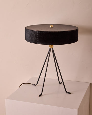Robert True Ogden RTO Lighting Alina Table Lamp - Black Natural Hid Leather#natural-hide-leather_black