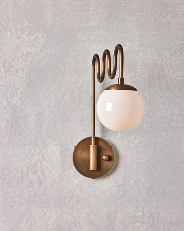 Robert True Ogden RTO Lighting Cecil Wall Sconce - Antique Brass - Clear Glass Globe#finish_antique-brass #glass_milk-glass