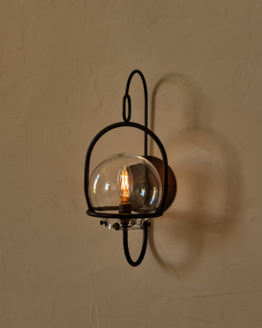 Robert True Ogden RTO Lighting - Small Emil Lantern Sconce - Oil Rubbed Brass - 6" Clear Glass Globe#finish_oil-rubbed-brass #glass_clear-glass