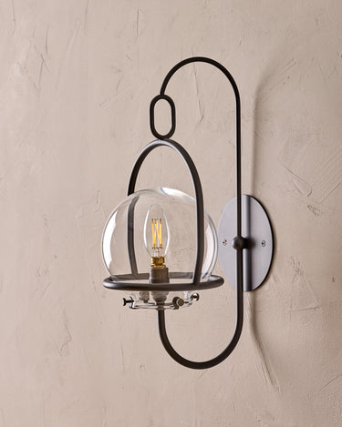Robert True Ogden RTO Lighting - Small Emil Lantern Sconce - Oil Rubbed Brass - 6" Clear Glass Globe#finish_oil-rubbed-brass #glass_clear-glass