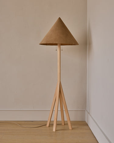 Robert True Ogden RTO Lighting Anouck Floor Lamp - Clear Maple#wood-finish_clear-maple #shade-color_beige