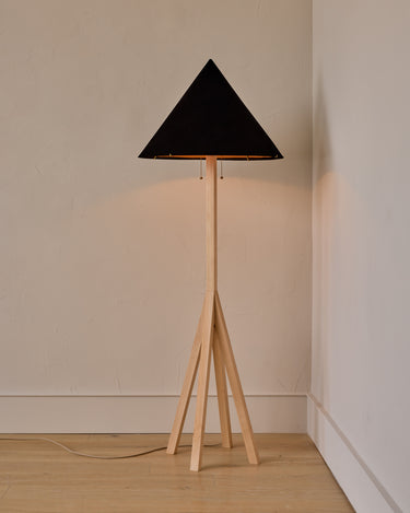 Robert True Ogden RTO Lighting Anouck Floor Lamp - Clear Maple#wood-finish_clear-maple #shade-color_anthracite