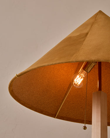 Robert True Ogden RTO Lighting Anouck Floor Lamp - Clear Maple#wood-finish_clear-maple #shade-color_camel