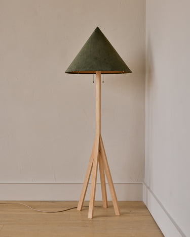 Robert True Ogden RTO Lighting Anouck Floor Lamp - Clear Maple#wood-finish_clear-maple #shade-color_loden