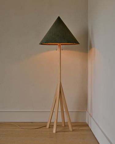 Robert True Ogden RTO Lighting Anouck Floor Lamp - Clear Maple#wood-finish_clear-maple #shade-color_loden