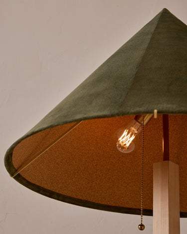 Robert True Ogden RTO Lighting Anouck Floor Lamp - Clear Maple#wood-finish_clear-maple #shade-color_loden