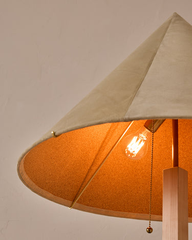 Robert True Ogden RTO Lighting Anouck Floor Lamp - Clear Maple#wood-finish_clear-maple #shade-color_stone