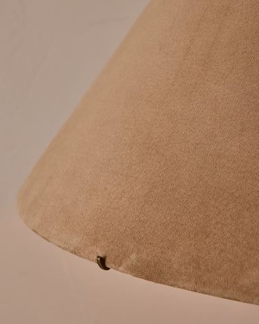 Robert True Ogden RTO Lighting Anouck Floor Lamp - Dark Wash Maple#wood-finish_dark-wash-maple #shade-color_beige