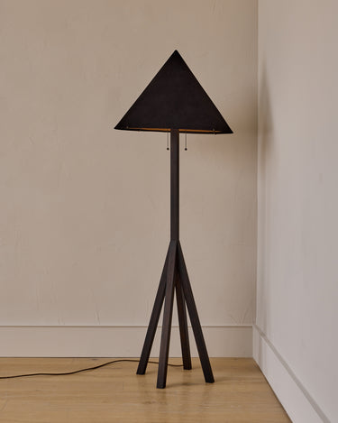 Robert True Ogden RTO Lighting Anouck Floor Lamp - Dark Wash Maple#wood-finish_dark-wash-maple #shade-color_anthracite