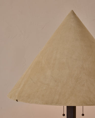 Robert True Ogden RTO Lighting Anouck Floor Lamp - Dark Wash Maple#wood-finish_dark-wash-maple #shade-color_stone