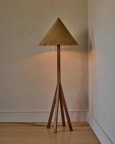 Robert True Ogden RTO Lighting Anouck Floor Lamp - Walnut#wood-finish_walnut #shade-color_beige