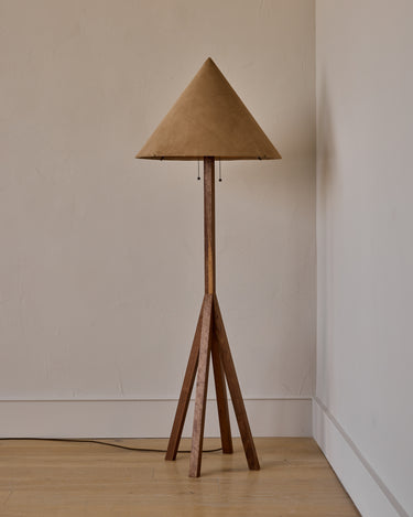 Robert True Ogden RTO Lighting Anouck Floor Lamp - Walnut#wood-finish_walnut #shade-color_beige