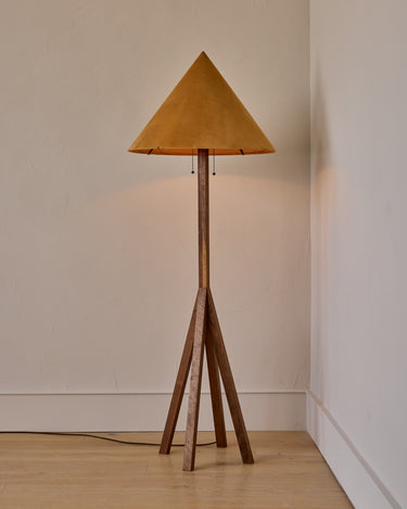 Robert True Ogden RTO Lighting Anouck Floor Lamp - Walnut#wood-finish_walnut #shade-color_camel