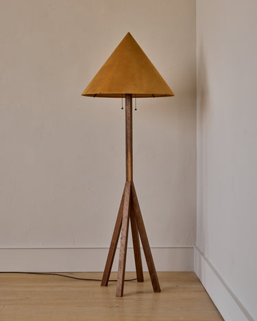 Robert True Ogden RTO Lighting Anouck Floor Lamp - Walnut#wood-finish_walnut #shade-color_camel