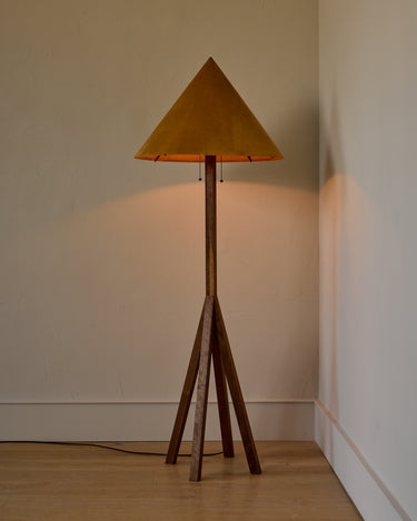 Robert True Ogden RTO Lighting Anouck Floor Lamp - Walnut#wood-finish_walnut #shade-color_camel