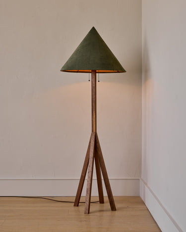 Robert True Ogden RTO Lighting Anouck Floor Lamp - Walnut#wood-finish_walnut #shade-color_loden