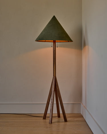 Robert True Ogden RTO Lighting Anouck Floor Lamp - Walnut#wood-finish_walnut #shade-color_loden