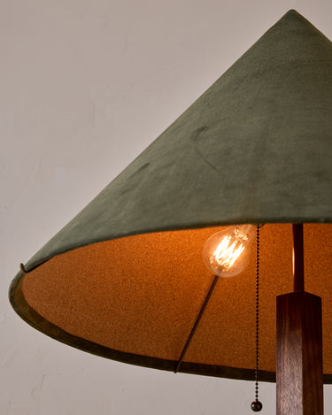 Robert True Ogden RTO Lighting Anouck Floor Lamp - Walnut#wood-finish_walnut #shade-color_loden