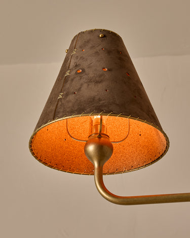 Robert True Ogden RTO Lighting Tulip Chandelier 36 inch Width - Dark Taupe Suede#shade-color_dark-taupe
