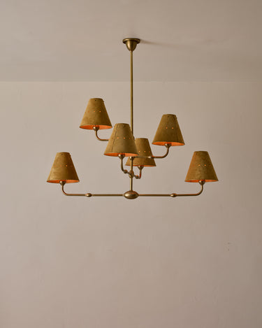 Robert True Ogden RTO Lighting Tulip Chandelier 36 inch Width - Sand Suede#shade-color_sand