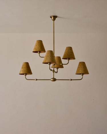 Robert True Ogden RTO Lighting Tulip Chandelier 36 inch Width - Sand Suede#shade-color_sand