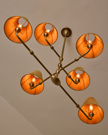 Robert True Ogden RTO Lighting Tulip Chandelier 36 inch Width - Sand Suede#shade-color_sand