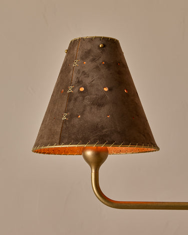 Robert True Ogden RTO Lighting Tulip Chandelier 48 inch Width - Dark Taupe Suede#shade-color_dark-taupe