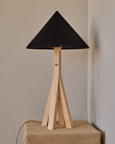 Robert True Ogden RTO Lighting Anouck Table Lamp - Clear Maple#wood-finish_clear-maple #shade-color_anthracite