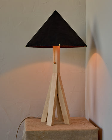 Robert True Ogden RTO Lighting Anouck Table Lamp - Clear Maple#wood-finish_clear-maple #shade-color_anthracite