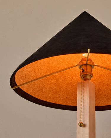 Robert True Ogden RTO Lighting Anouck Table Lamp - Clear Maple#wood-finish_clear-maple #shade-color_anthracite