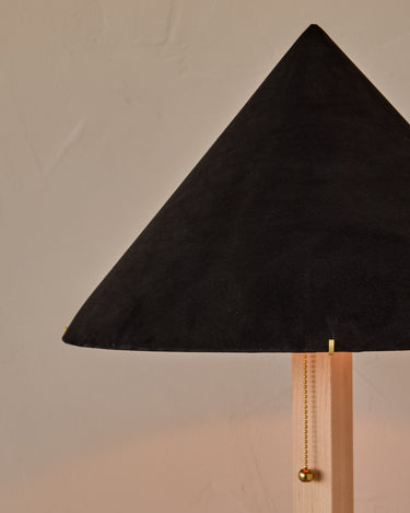 Robert True Ogden RTO Lighting Anouck Table Lamp - Clear Maple#wood-finish_clear-maple #shade-color_anthracite