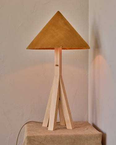 Robert True Ogden RTO Lighting Anouck Table Lamp - Clear Maple#wood-finish_clear-maple #shade-color_camel