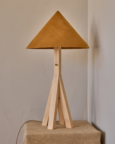 Robert True Ogden RTO Lighting Anouck Table Lamp - Clear Maple#wood-finish_clear-maple #shade-color_camel