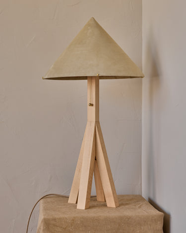 Robert True Ogden RTO Lighting Anouck Table Lamp - Clear Maple#wood-finish_clear-maple #shade-color_stone