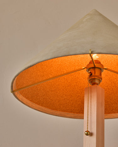 Robert True Ogden RTO Lighting Anouck Table Lamp - Clear Maple#wood-finish_clear-maple #shade-color_stone