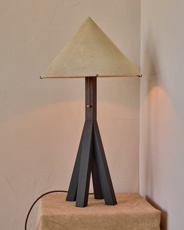 Robert True Ogden RTO Lighting Anouck Table Lamp - Dark Wash Maple#wood-finish_dark-wash-maple #shade-color_stone