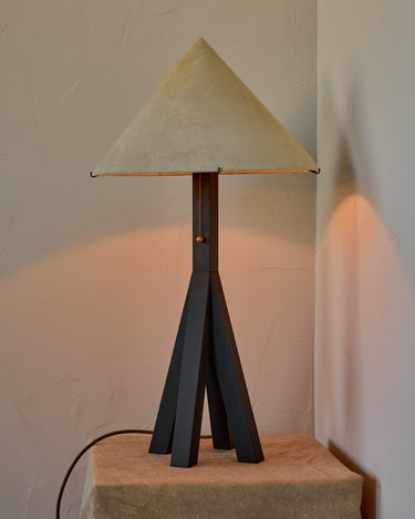 Robert True Ogden RTO Lighting Anouck Table Lamp - Dark Wash Maple#wood-finish_dark-wash-maple #shade-color_stone