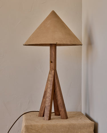 Robert True Ogden RTO Lighting Anouck Table Lamp - Walnut#wood-finish_walnut #shade-color_beige