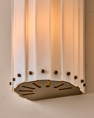 Robert True Ogden RTO Lighting Adele Milk Glass Flush Wall Sconce