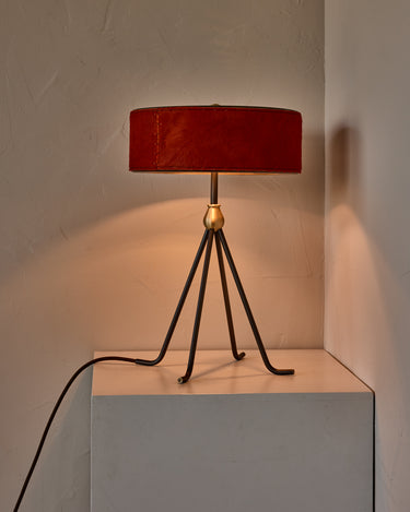Robert True Ogden RTO Lighting Alina Table Lamp 12" - Sienna Natural Hid Leather#natural-hide-leather_sienna